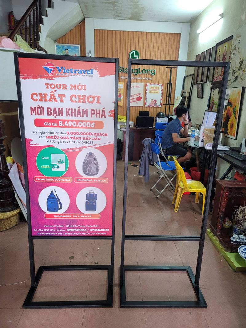 Chân standee 80x180cm giá chỉ từ 60k bền đẹp, giá rẻ