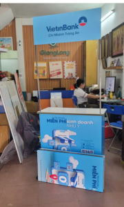 Booth sampling sắt gấp gọn